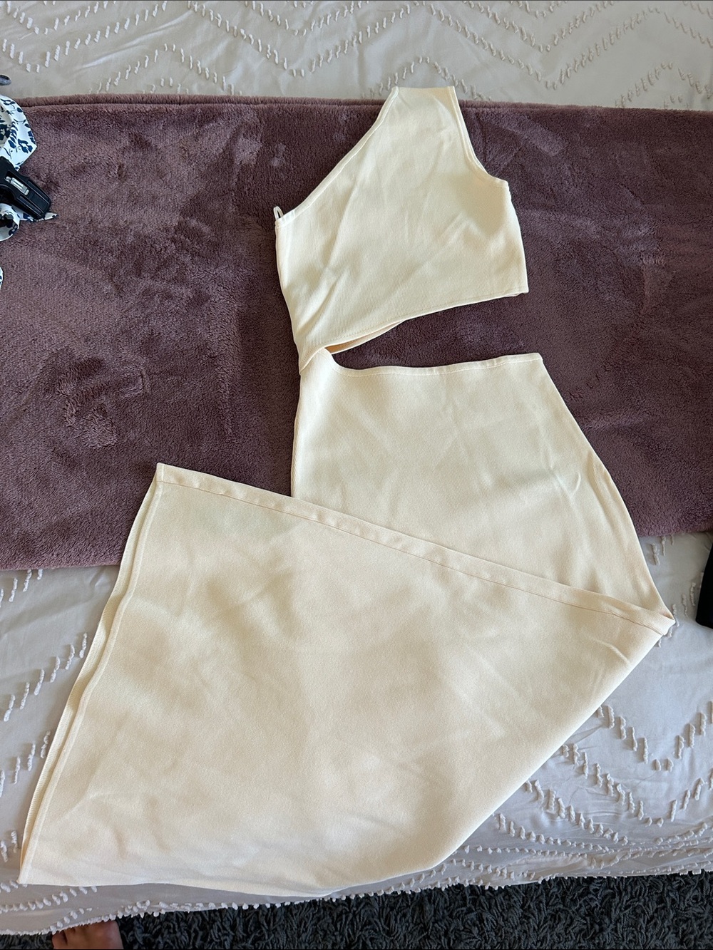 Zara Pale Yellow One-Shoulder Dress